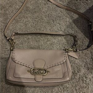 Coach Taupe Crossbody Bag with Gold Accents